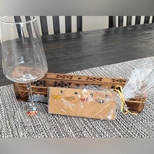 Set of 4 Handmade wine charms. Stainless steel with glass beads.